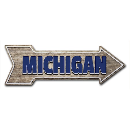 Signmission Michigan Arrow Decal Funny Home Decor 30in Wide D-A-10-999745